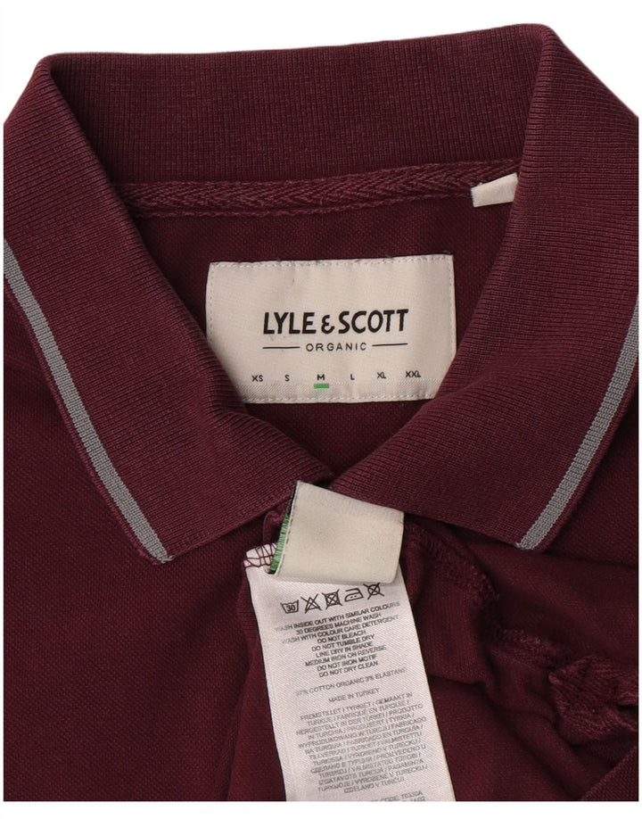 Lyle & Scott Mens Polo Shirt Medium Maroon Cotton