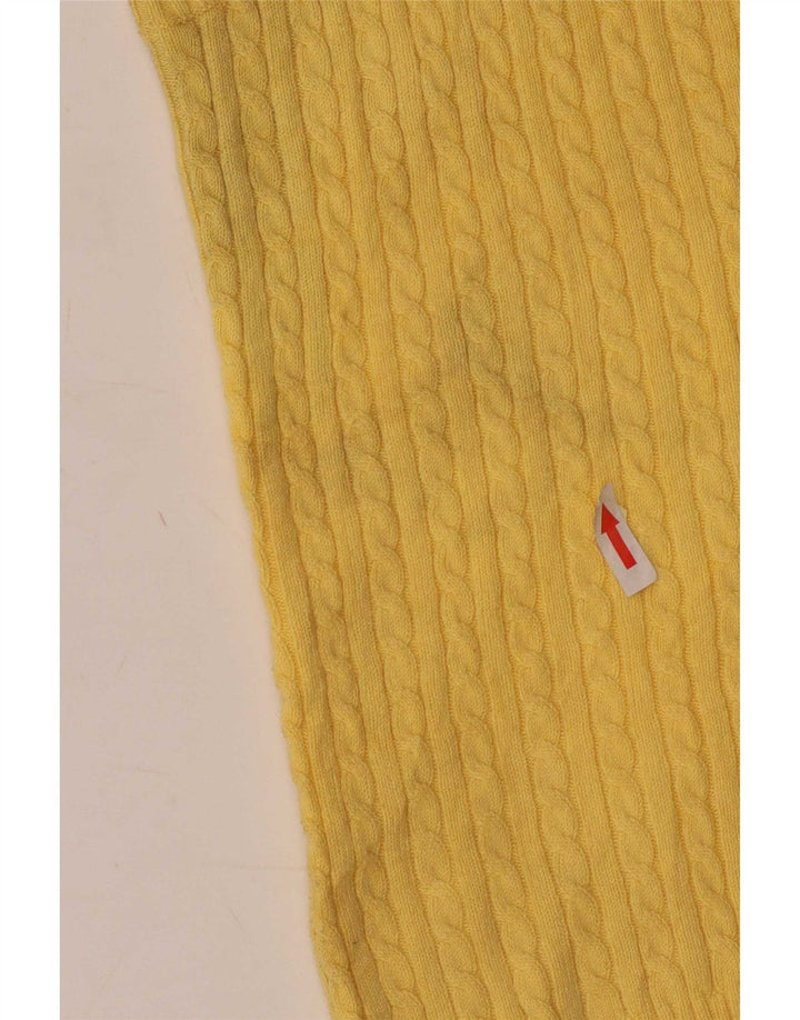 L.L.Bean Womens Vest Tank Top UK 12 Medium Yellow Cotton