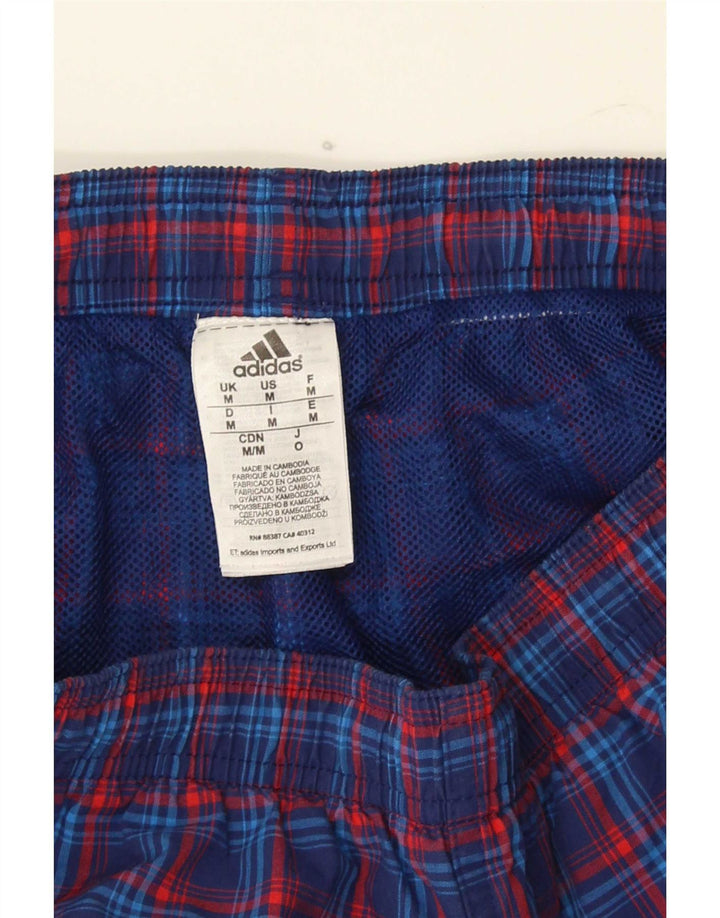 Adidas Mens Sport Shorts Medium  Navy Blue Check Polyester