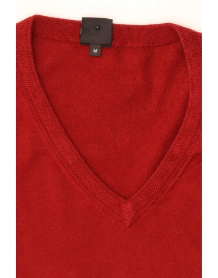 Hugo Boss Mens Regular Fit V-Neck Jumper Sweater Medium Red Colourblock