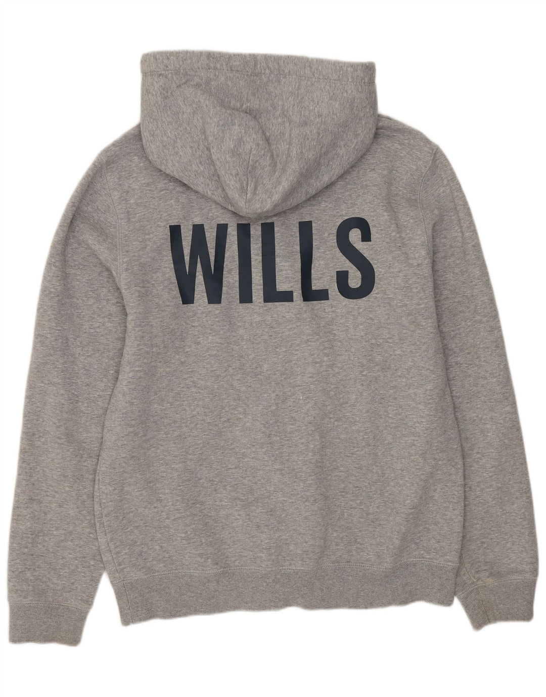 Jack Wills Womens Graphic Zip Hoodie Sweater UK 14 Medium Grey Flecked