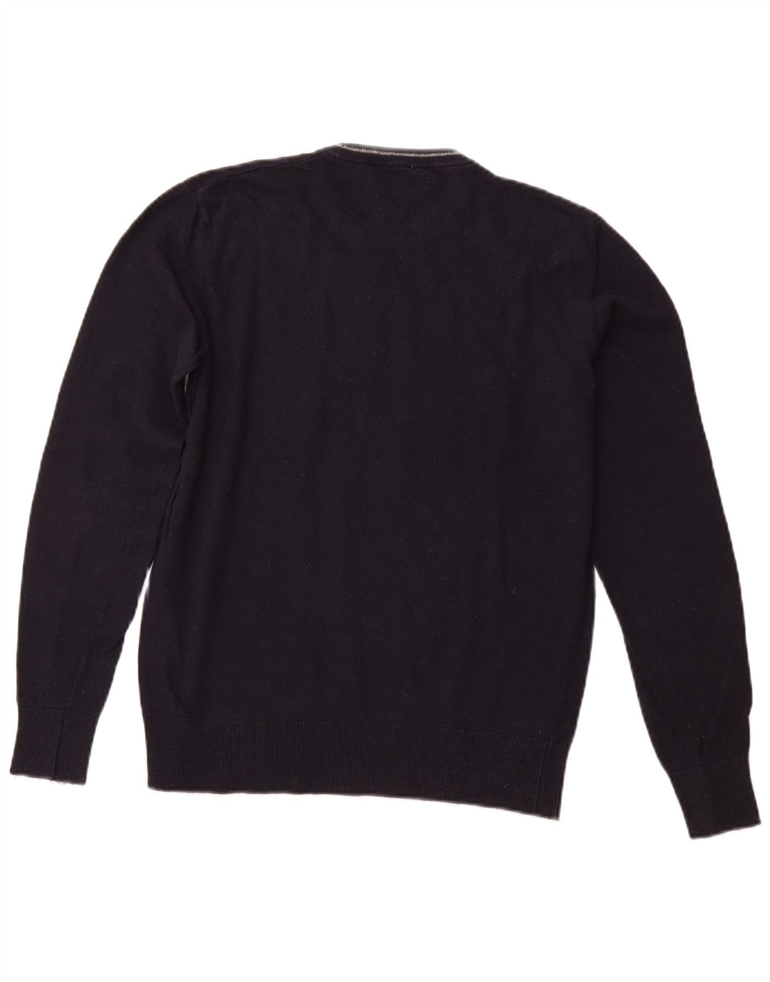 ARMANI JEANS Mens Crew Neck Jumper Sweater Medium Navy Blue Viscose