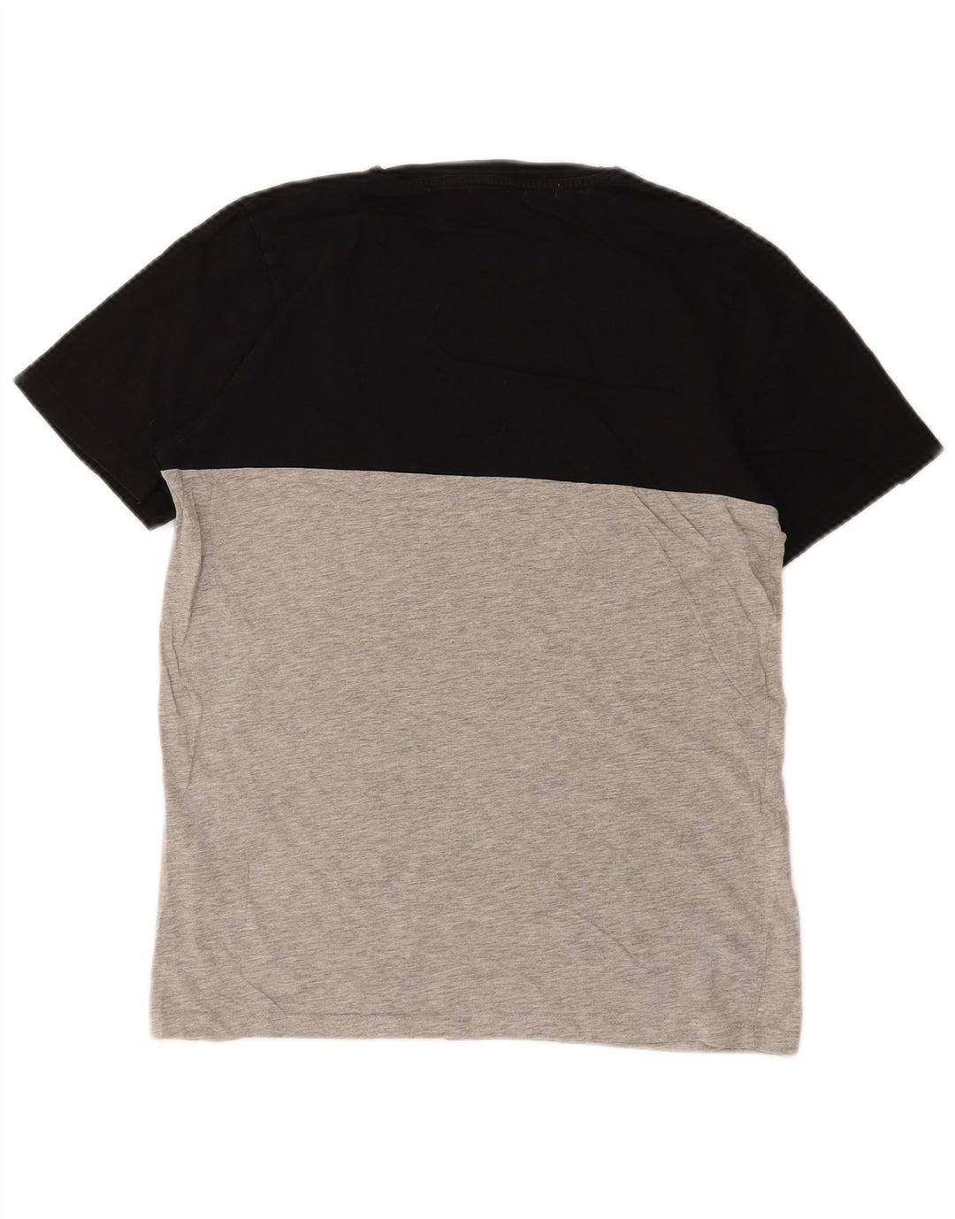 JACK & JONES Mens Graphic T-Shirt Top Medium Black Colourblock Cotton