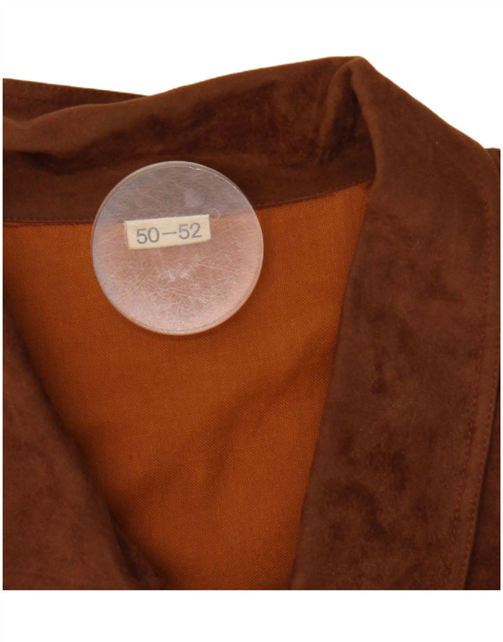 Vintage Womens Crop Suede Jacket IT 50/52 XL Brown