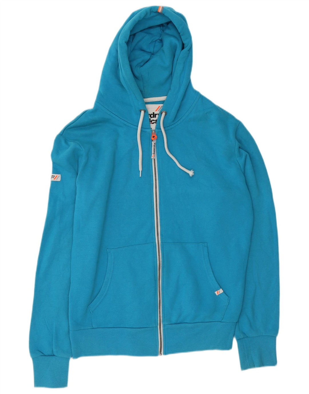 Superdry Mens Zip Hoodie Sweater Large Blue Cotton