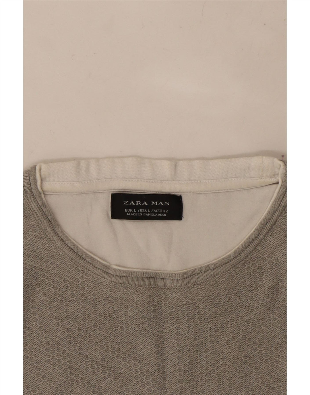ZARA Mens T-Shirt Top Large Grey