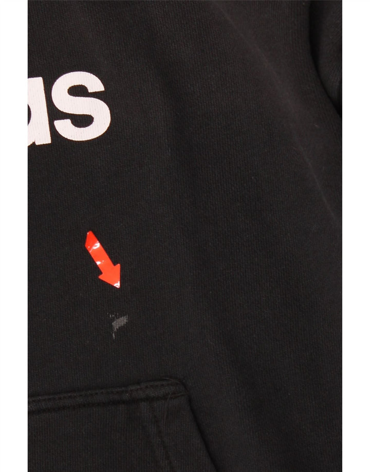 ADIDAS Mens Graphic Hoodie Jumper Medium Black Cotton Vintage Adidas and Second-Hand Adidas from Messina Hembry 
