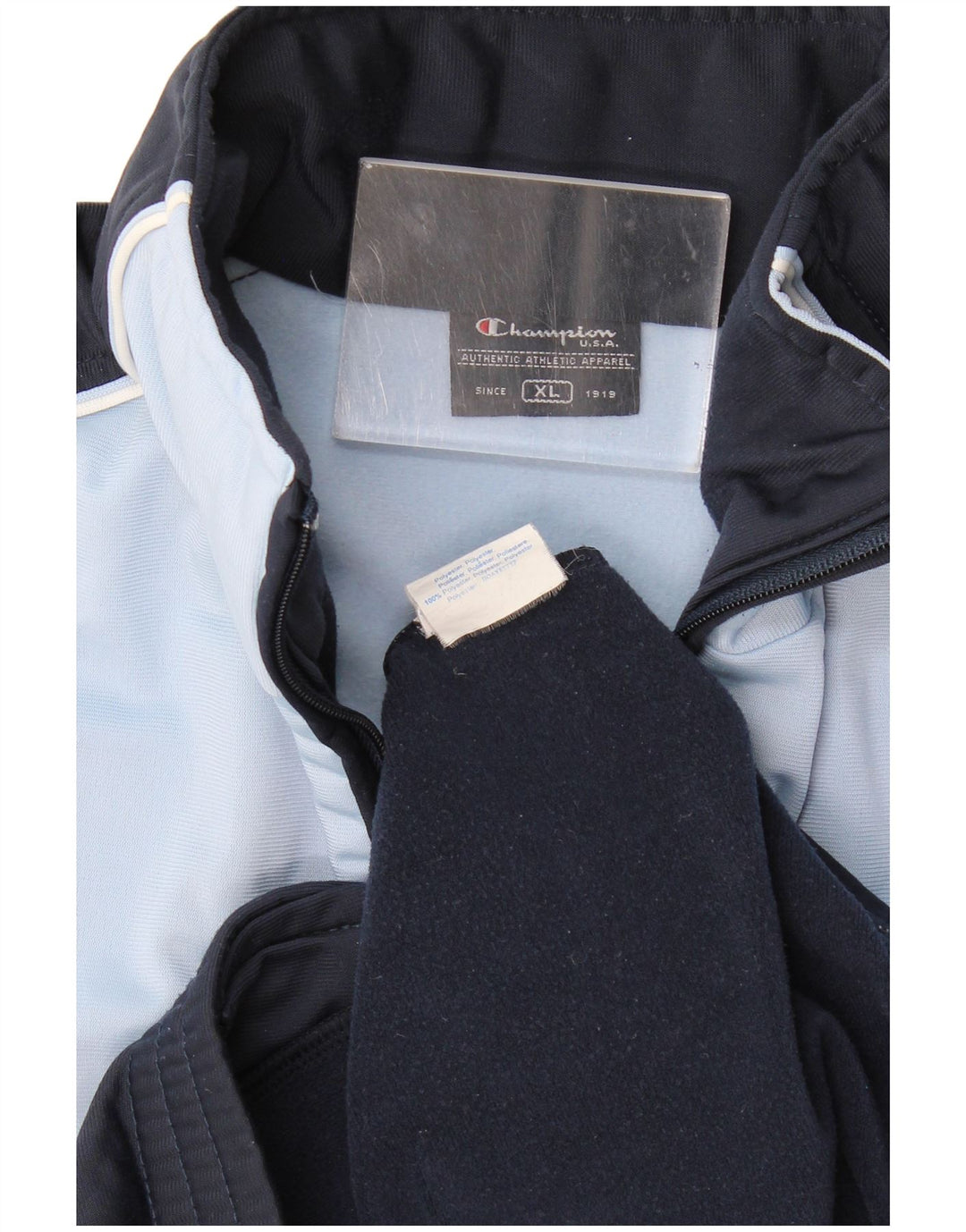 Champion Mens Tracksuit Top Jacket XL Navy Blue Colourblock Polyester