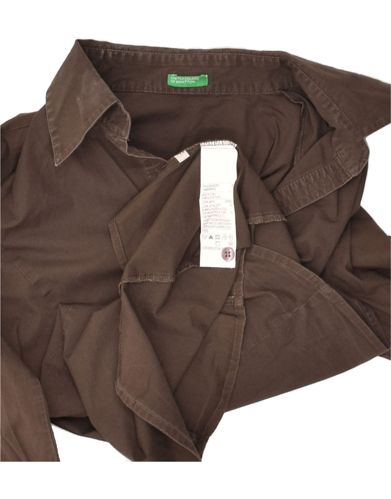 BENETTON Womens Pullover Shirt UK 12 Medium Brown Cotton | Vintage Benetton | Thrift | Second-Hand Benetton | Used Clothing | Messina Hembry 