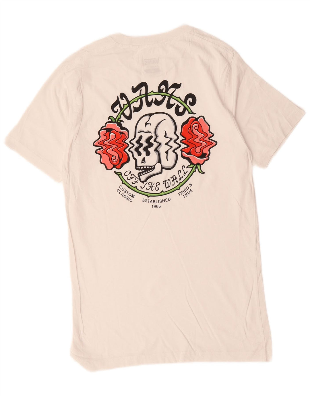 Vans Mens Classic Fit Graphic T-Shirt Top Small White Cotton