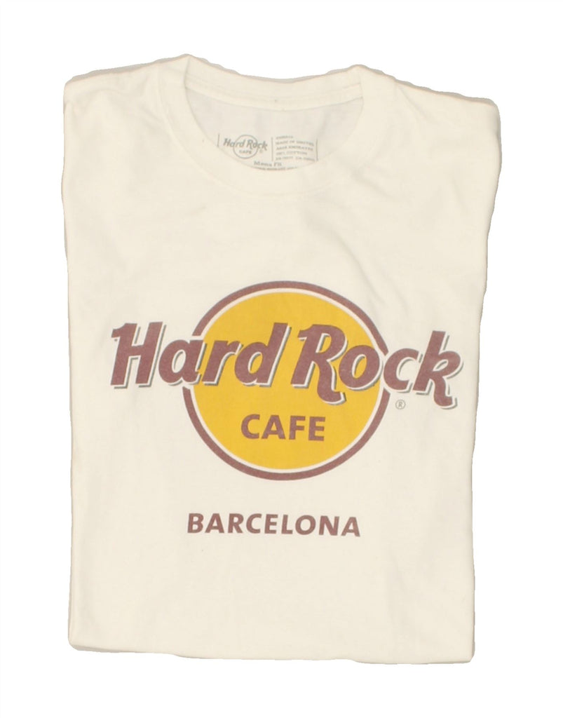HARD ROCK CAFE Womens Barcelona Graphic T-Shirt Top UK 6 XS White Cotton | Vintage Hard Rock Cafe | Thrift | Second-Hand Hard Rock Cafe | Used Clothing | Messina Hembry 