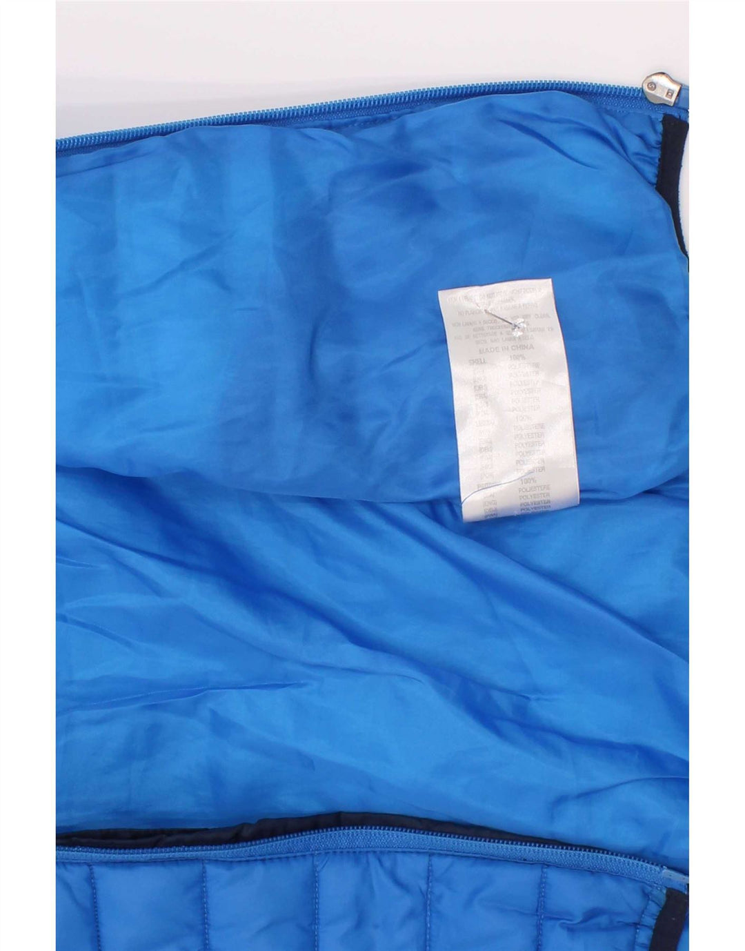 Diadora Boys Hooded Padded Jacket 5-6 Years Small Blue Colourblock