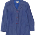 Ombraluce Womens 3 Button Blazer Jacket IT 44 Medium Blue Silk