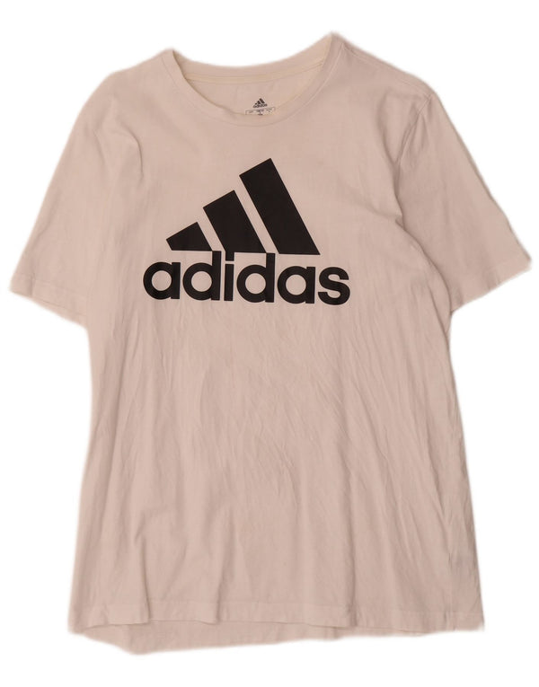 Adidas Mens Graphic T-Shirt Top Medium White Cotton