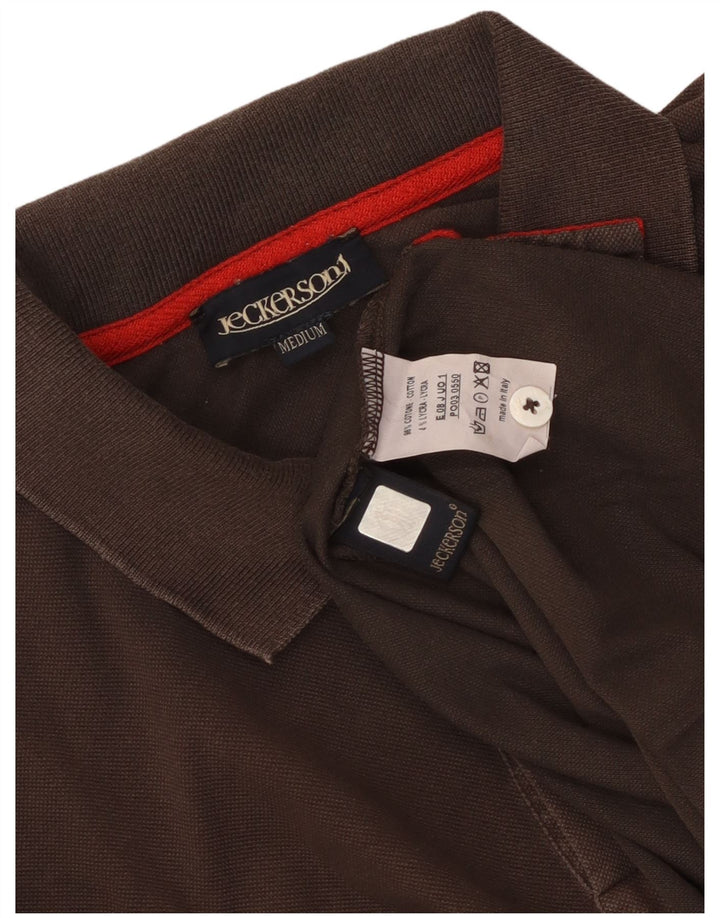 Jeckerson Mens Polo Shirt Medium Brown Cotton