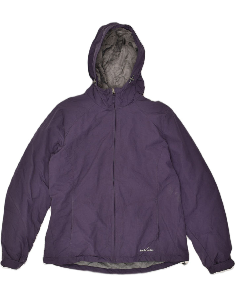 EDDIE BAUER Womens Hooded Rain Jacket UK 16 Large Purple Polyester | Vintage Eddie Bauer | Thrift | Second-Hand Eddie Bauer | Used Clothing | Messina Hembry 