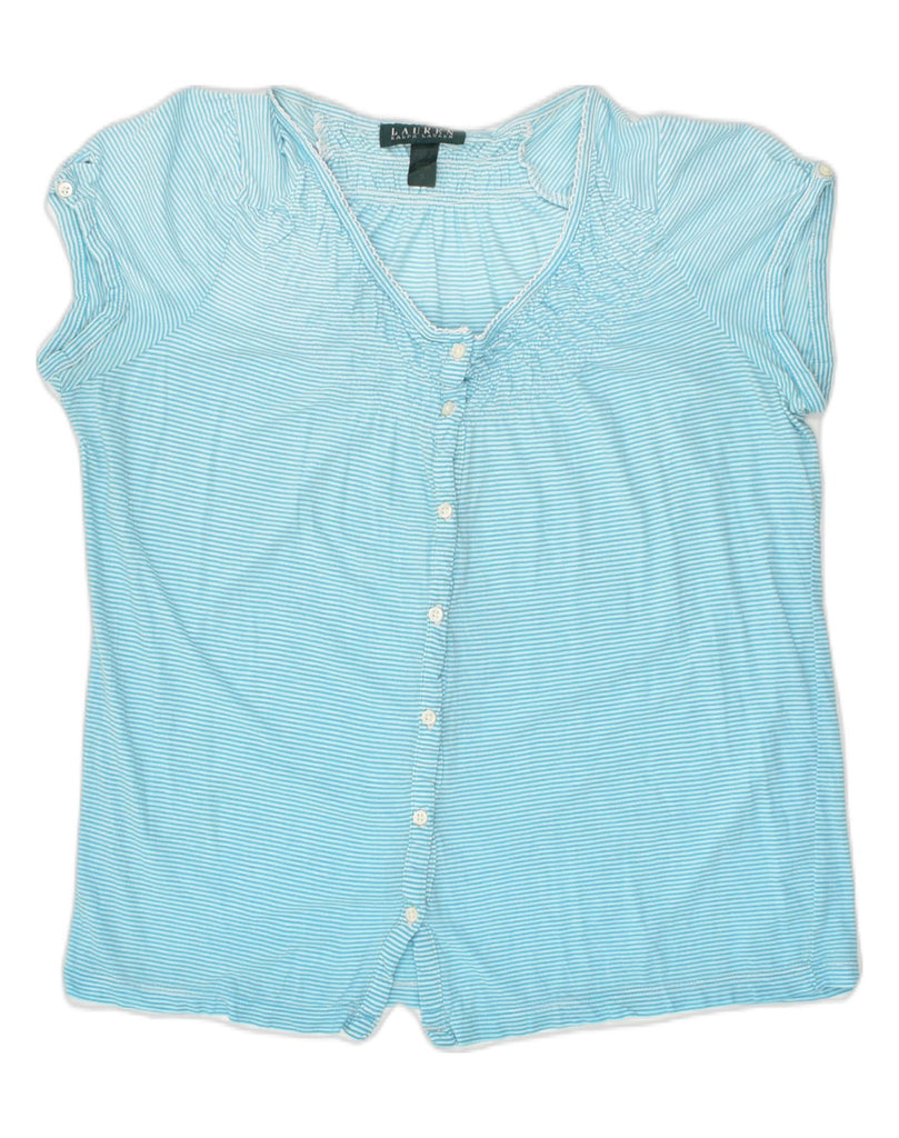 RALPH LAUREN Womens Short Sleeve Shirt Blouse UK 10 Small Turquoise | Vintage Ralph Lauren | Thrift | Second-Hand Ralph Lauren | Used Clothing | Messina Hembry 