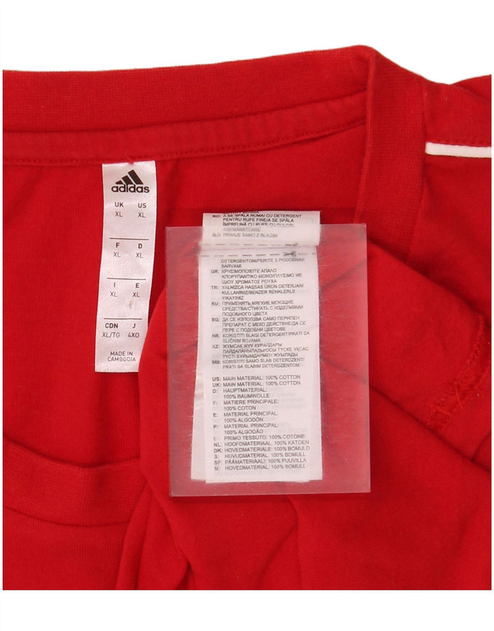 Adidas Mens T-Shirt Top XL Red Cotton