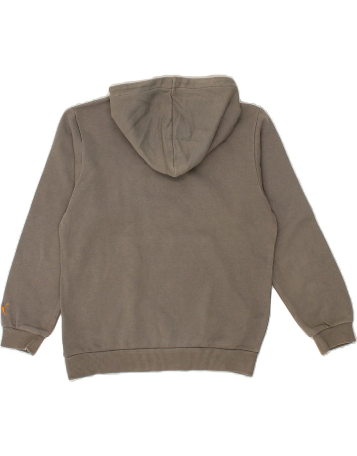 PUMA Boys Graphic Hoodie Jumper 9-10 Years Medium Grey Cotton Vintage Puma and Second-Hand Puma from Messina Hembry 