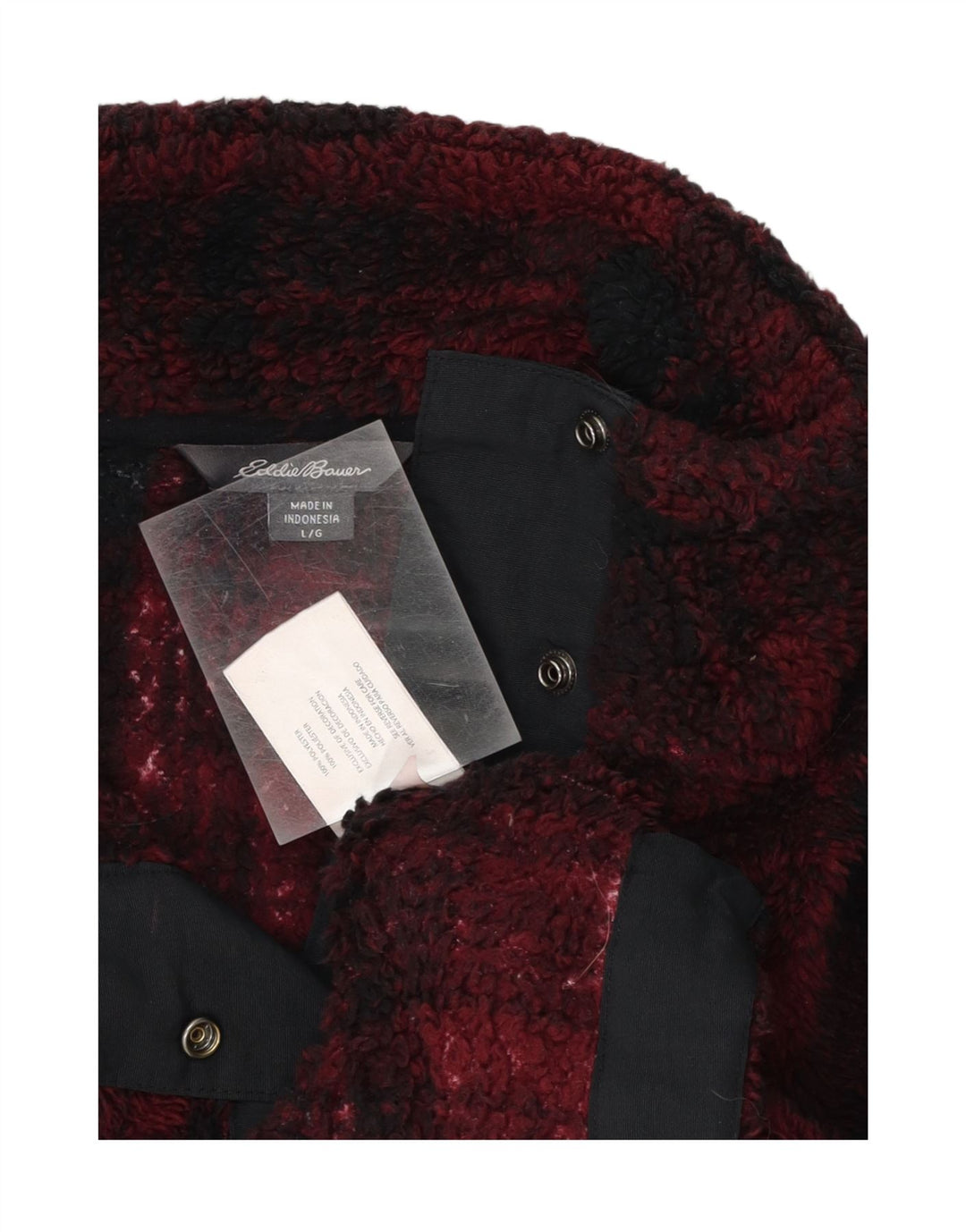 EDDIE BAUER Womens Oversized Fleece Jumper UK 16 Large Red Check Vintage Eddie Bauer and Second-Hand Eddie Bauer from Messina Hembry 