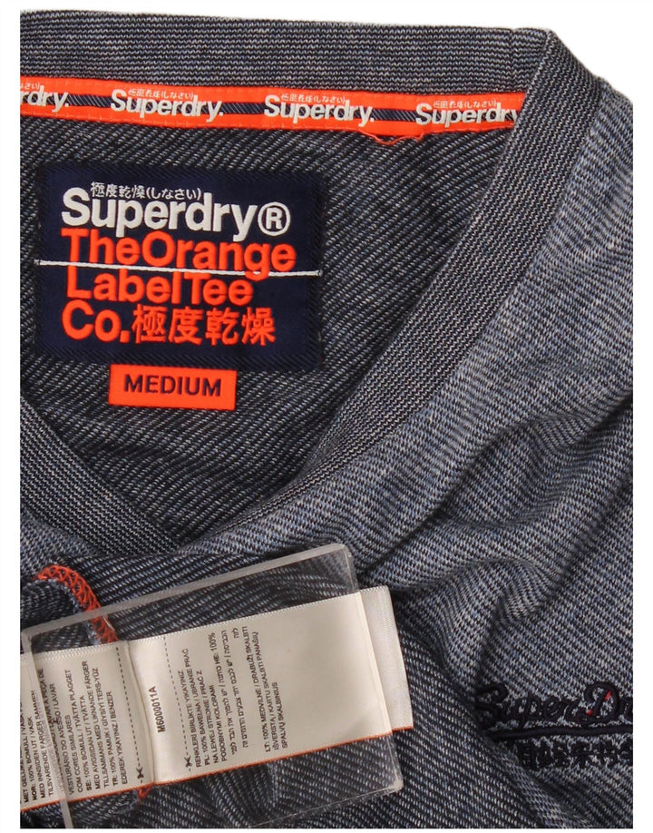 Superdry Mens Top Long Sleeve Medium Blue Cotton