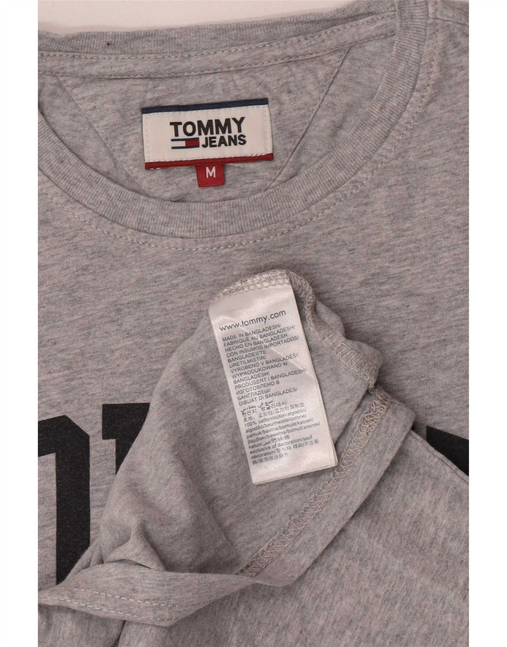 Tommy Hilfiger Mens Graphic T-Shirt Top Medium Grey Flecked Cotton