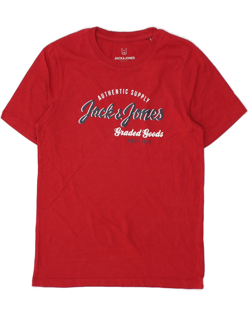 JACK & JONES Boys Graphic T-Shirt Top 11-12 Years Red | Vintage Jack & Jones | Thrift | Second-Hand Jack & Jones | Used Clothing | Messina Hembry 