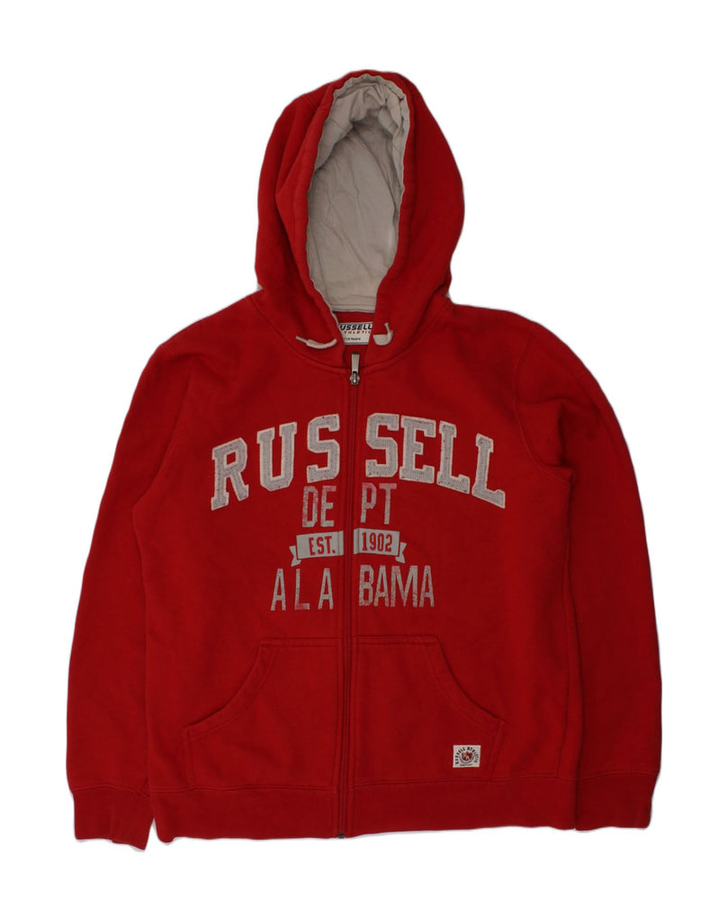 RUSSELL ATHLETIC Boys Graphic Zip Hoodie Sweater 13-14 Years Red Cotton | Vintage Russell Athletic | Thrift | Second-Hand Russell Athletic | Used Clothing | Messina Hembry 