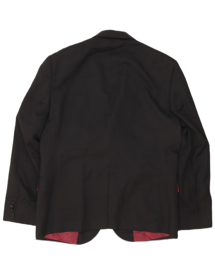 Marks & Spencer Mens Tailored Fit 2 Button Blazer Jacket UK 42 Large Black