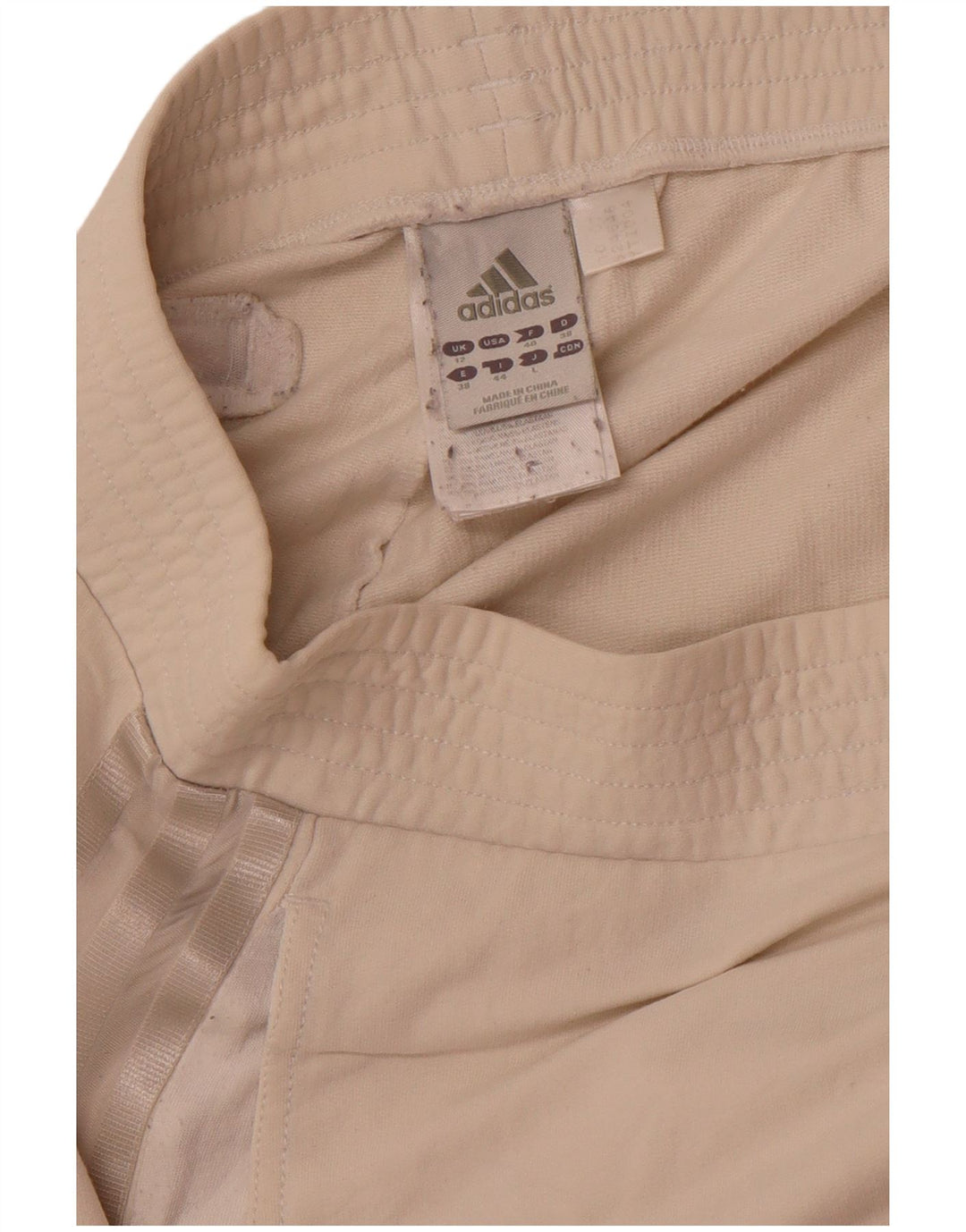 Adidas Womens Tracksuit Trousers Joggers UK 12 Medium  Beige Cotton