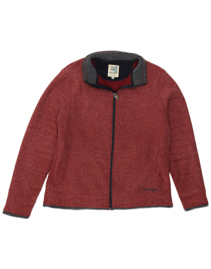 Weird Fish Womens Fleece Jacket UK 14 Large Burgundy Polyester