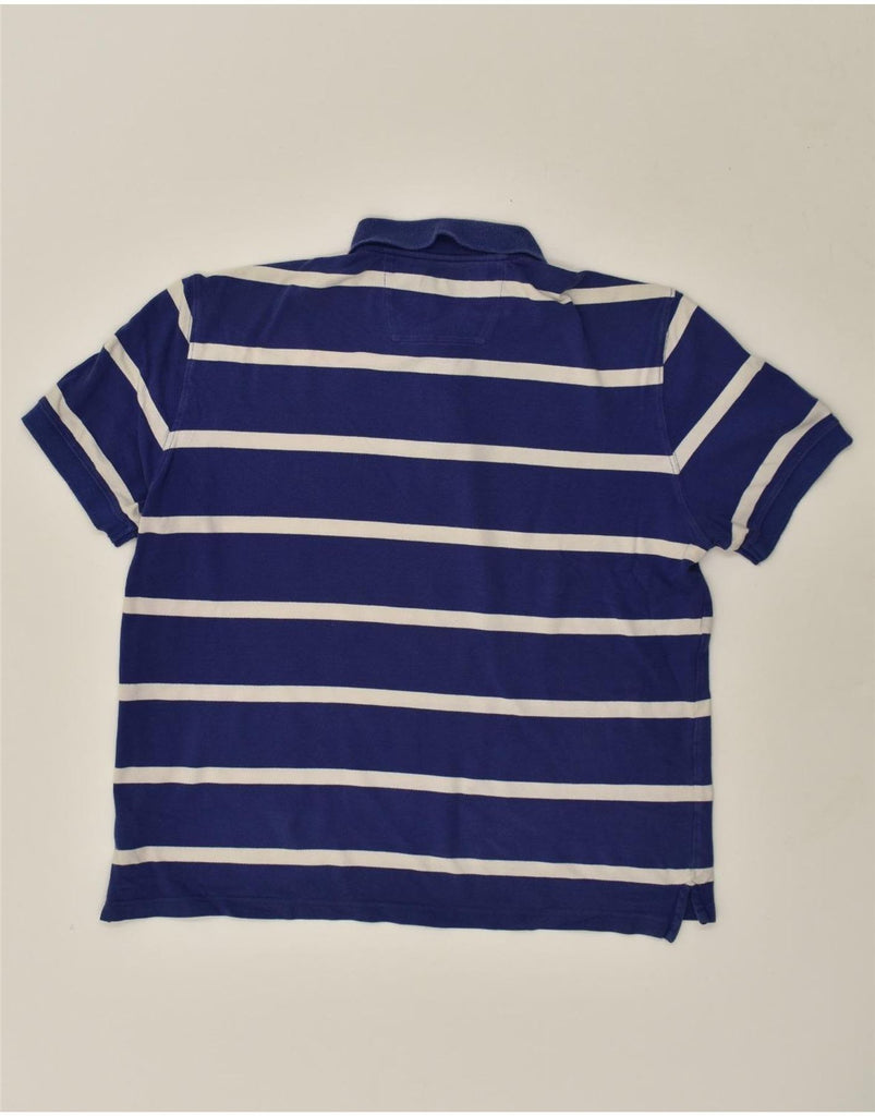 MASSIMO DUTTI Mens Polo Shirt  XL Navy Blue Striped Cotton | Vintage Massimo Dutti | Thrift | Second-Hand Massimo Dutti | Used Clothing | Messina Hembry 