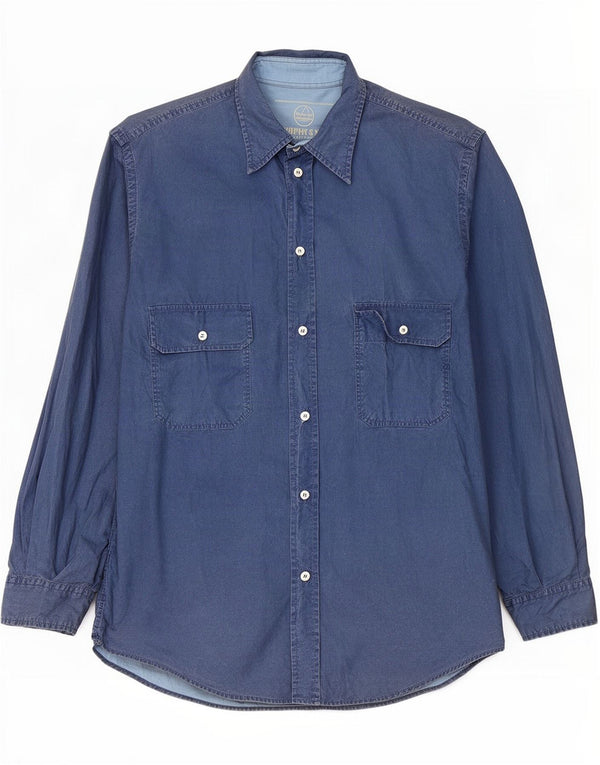 Murphy & Nye Mens Marine Heritage Shirt Large Navy Blue Cotton