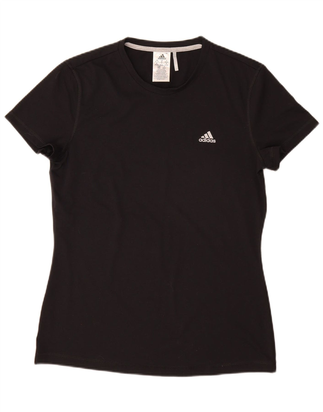 Adidas Womens Climalite T-Shirt Top UK 12/14 Medium Black Polyester