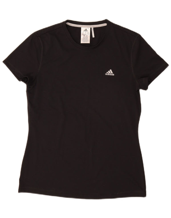 Adidas Womens Climalite T-Shirt Top UK 12/14 Medium Black Polyester