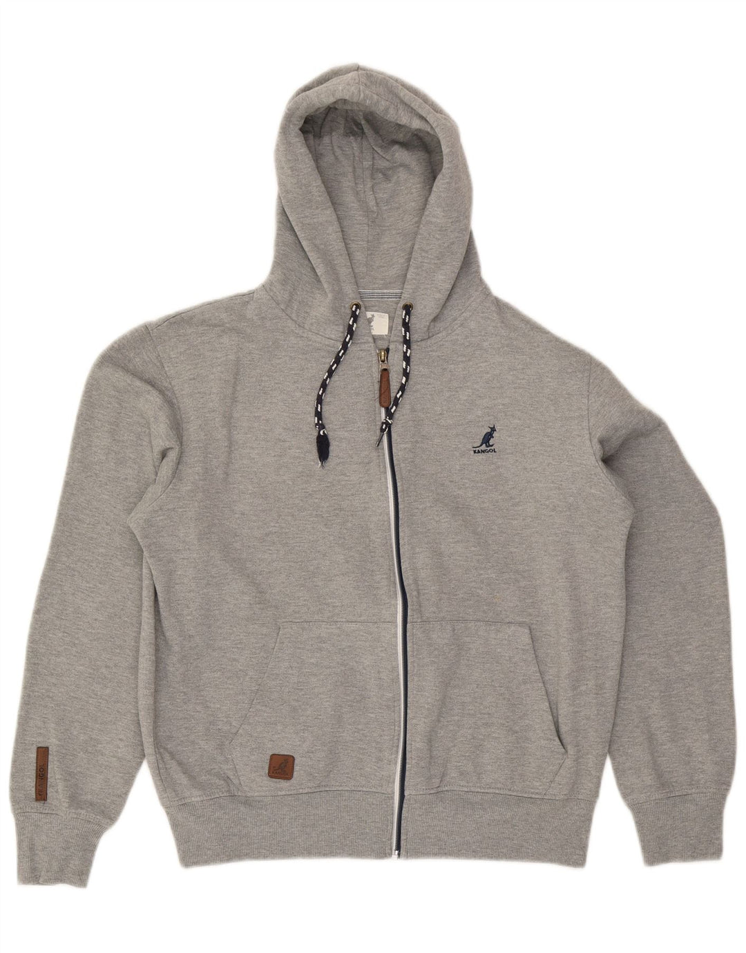 Kangol Mens Zip Hoodie Sweater Large Grey