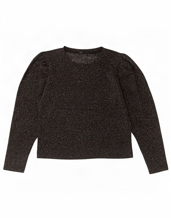 Zara Womens Top Long Sleeve UK 12 Medium Black