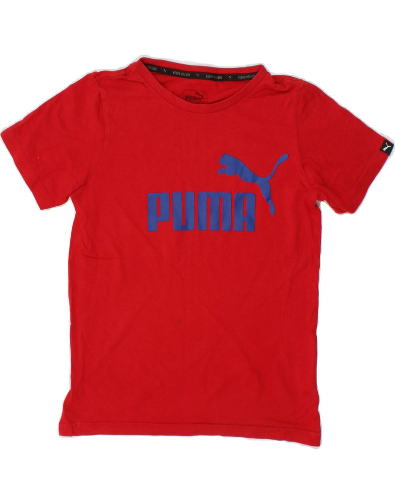 PUMA Boys Graphic T-Shirt Top 9-10 Years Red Cotton Vintage Puma and Second-Hand Puma from Messina Hembry 