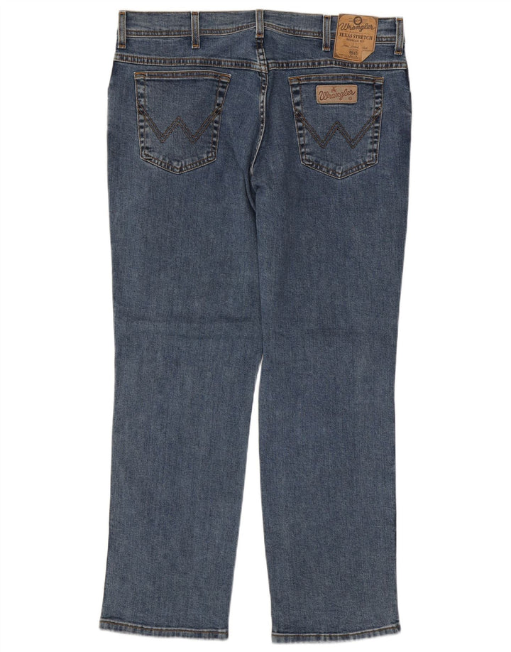 Wrangler Mens Straight Jeans W38 L30 Blue Cotton