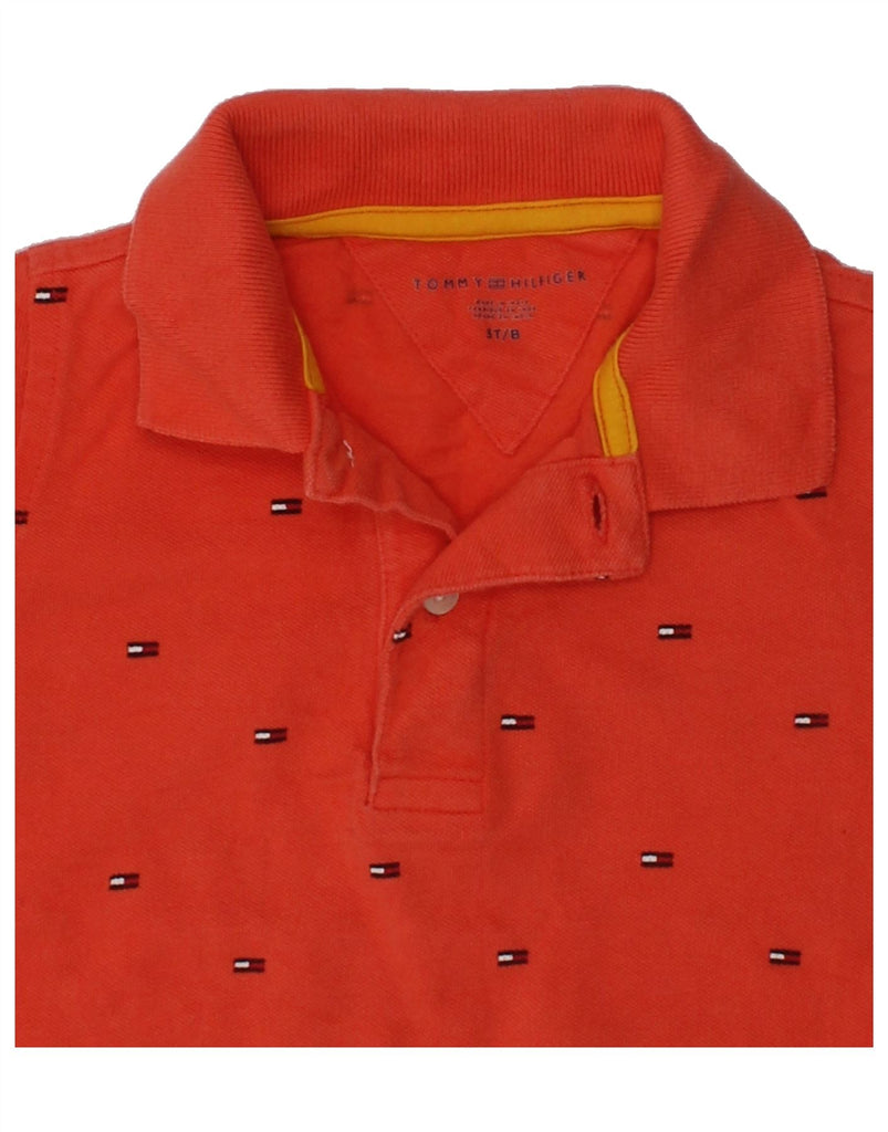 TOMMY HILFIGER Boys Graphic Polo Shirt 2-3 Years Red Spotted Cotton | Vintage Tommy Hilfiger | Thrift | Second-Hand Tommy Hilfiger | Used Clothing | Messina Hembry 