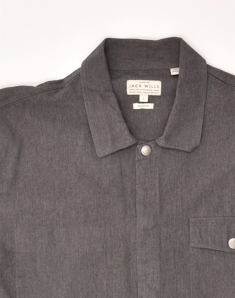 JACK WILLS Mens Shirt Large Grey Cotton | Vintage Jack Wills | Thrift | Second-Hand Jack Wills | Used Clothing | Messina Hembry 