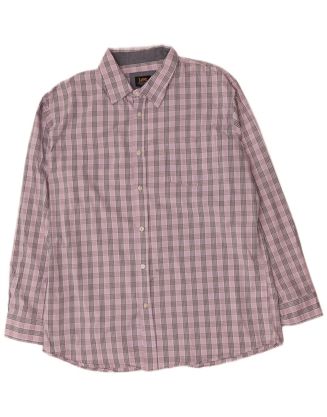 Lee Mens Shirt XL Purple Check Cotton