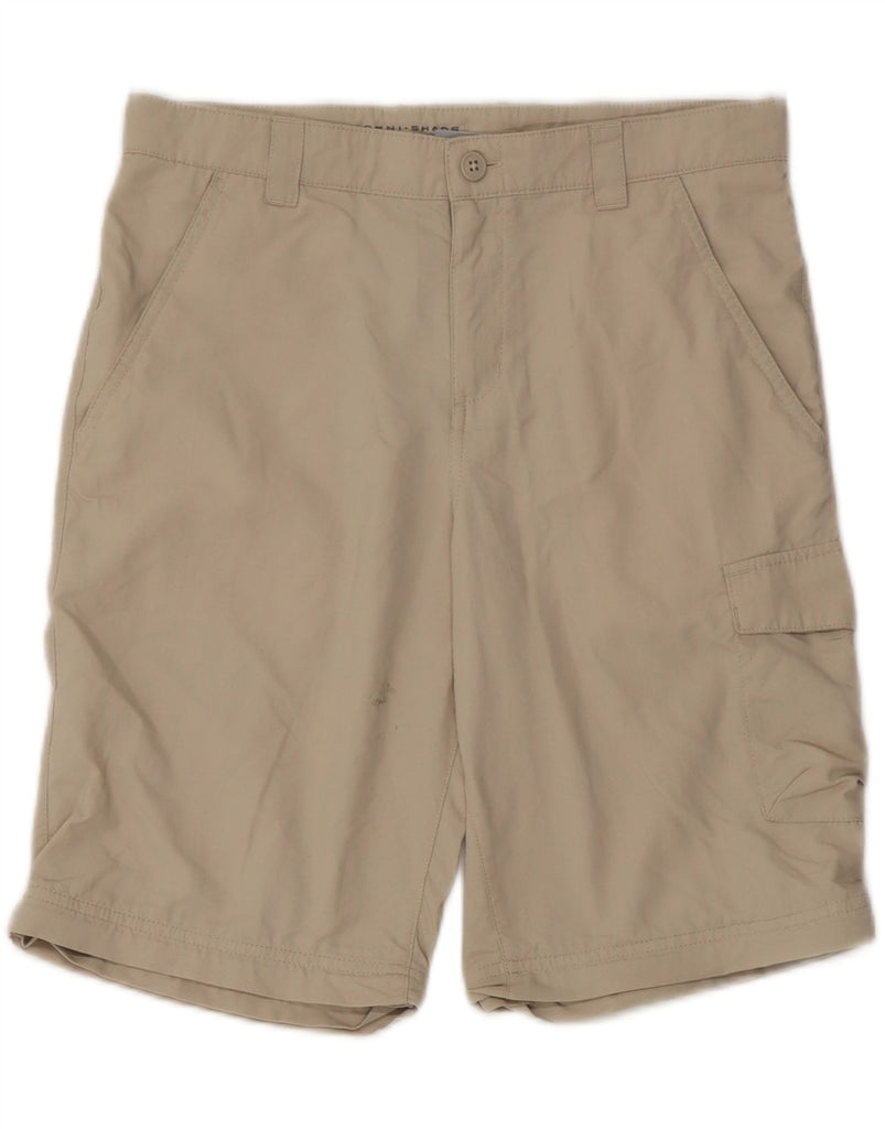 COLUMBIA Boys Omni-Shade Cargo Shorts 14-15 Years W30 Beige Nylon Vintage Columbia and Second-Hand Columbia from Messina Hembry 