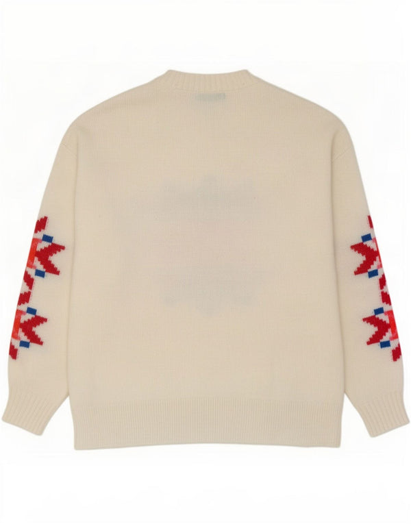 Marks & Spencer Womens Crew Neck Jumper Sweater UK 14 Medium Off White
