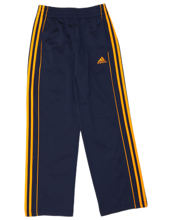 Adidas Boys Tracksuit Trousers 10-11 Years Medium Navy Blue Polyester