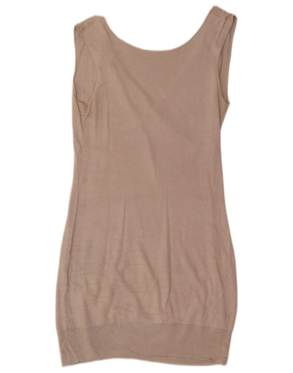 Massimo Dutti Womens Sleeveless Jumper Dress UK 12 Medium Beige