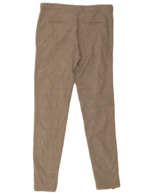 Zara Womens Slim Chino Trousers Medium W30 L28 Beige Floral