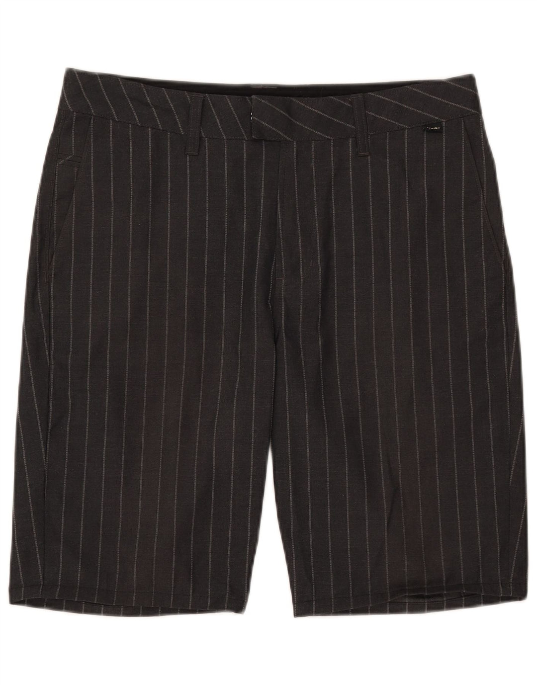 Vans Mens Chino Shorts W32 Medium Black Pinstripe Polyester