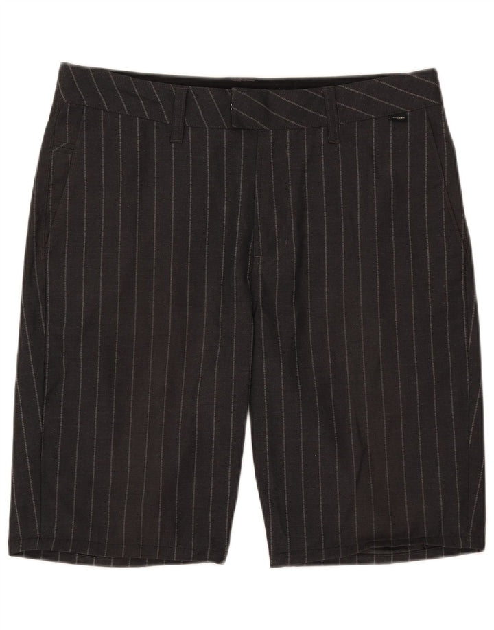 Vans Mens Chino Shorts W32 Medium Black Pinstripe Polyester