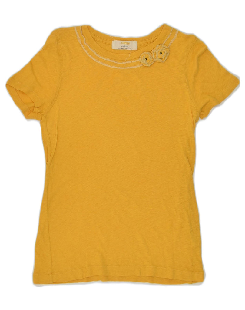 J. CREW Womens T-Shirt Top UK 12 Medium Yellow Cotton | Vintage J. Crew | Thrift | Second-Hand J. Crew | Used Clothing | Messina Hembry 